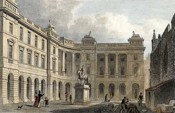 Engraving from 'Modern Athens'  -  hand-coloured  -  Parliament House