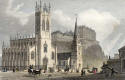 Engraving in 'Modern Athens'  -  hand-coloured  -  St John's Church at the West End of Princes Street