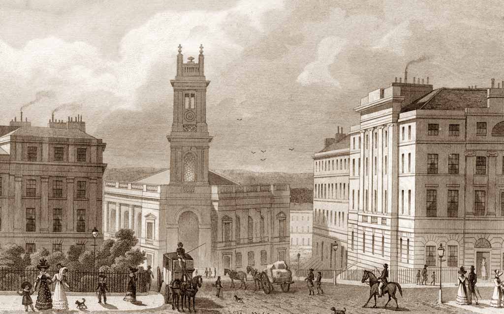 Engraving in 'Modern Athens' - St Stephen's Church, Stockbridge