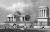 Engraving in 'Modern Athens'  -  The New Observatory and Playfair's Monument on Calton Hill