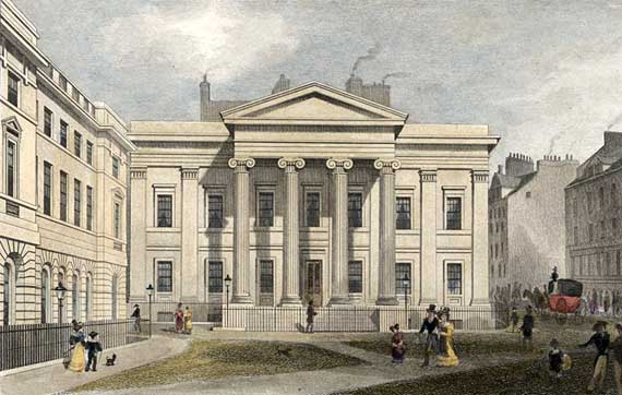 Engraving from 'Modern Athens'  - hand-coloured  -  County Hall