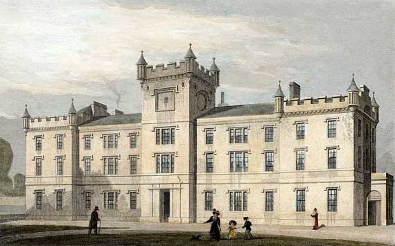 Engraving from 'Modern Athens'  -  hand-coloured  -  Gillespie's Hospital