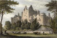 Engraving from 'Modern Athens  -  hand-coloured  -  Craigmillar Castle