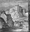 Engraving from Old & New Edinburgh  -  Edinburgh Castle from the King's Mews
