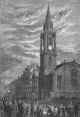 Engraving from 'Old & New Edinburgh'  -   The Tron Church on New Year's Eve