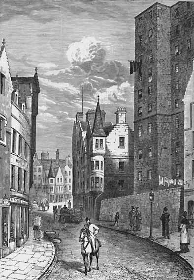 Engraving from 'Old & New Edinburgh'  -  Lord Cockburn Street