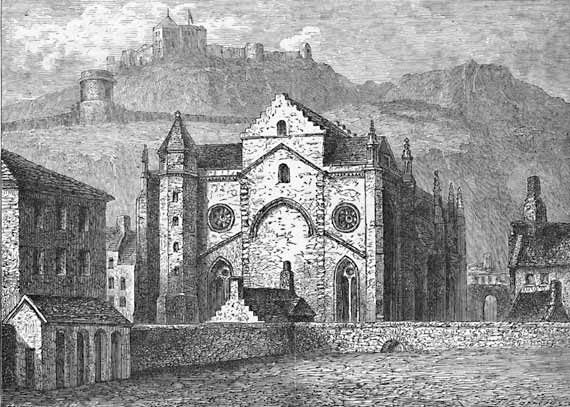 Engraving from 'Old & New Edinburgh'  -  Trinity College Church