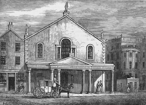 Engraving from 'Old & New Edinburgh'  -  The Theatre Royal