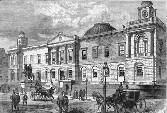Engravings - Edinburgh New Town - Register House at the East End of Princes Street