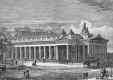 Engraving from 'Old & New Edinburgh'  -  The Royal Institution in Princes Street  -  including Queen Victoria's statue