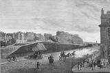 Engraving from 'Old & New Edinburgh'  - Edinburgh Castle from Princes Street