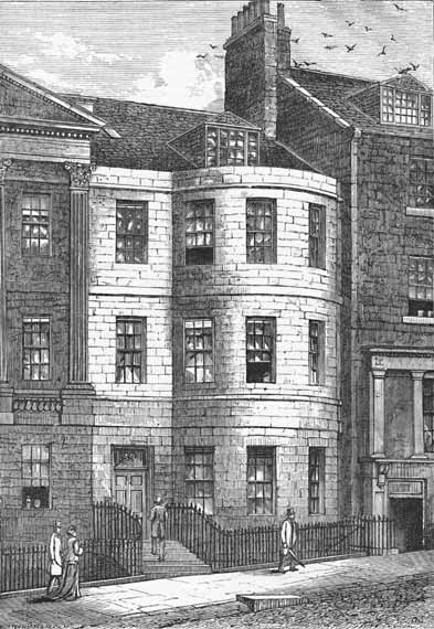 Engraving from 'Old & New Edinburgh  -  Sir Walter Scott's house in Castle Street