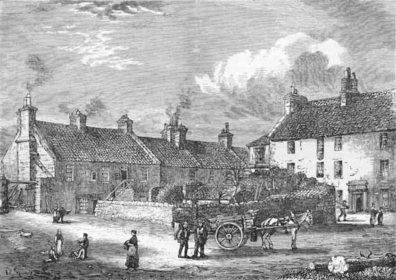 Engraving from 'Old & New Edinburgh'  -  Broughton  Village  -  1852