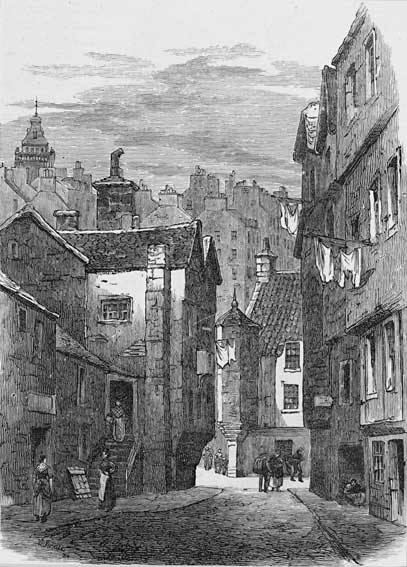 Engraving from Old & New Edinburgh, Published 1890  -  High Street Wind