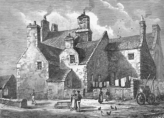 Engraving from 'Old & New Edinburgh'  -  Old houses at Society