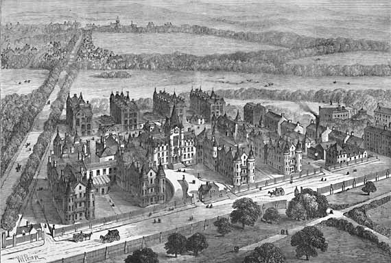 Engraving from 'Old & New Edinburgh'  -  Edinburgh Royal Infirmary