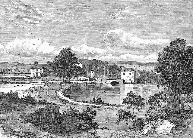 Engraving from 'Old & New Edinburgh'  -  Canonmills Loch