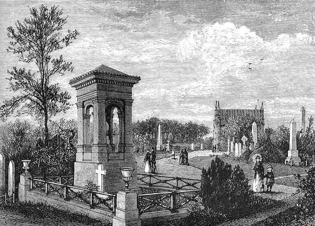 Engraving from 'Old & New Edinburgh' - Warriston Cemetery