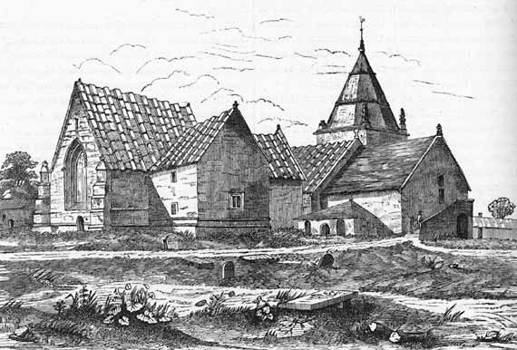 Engraaving from 'Old & New Edinburgh'  -  Corstorphine Church