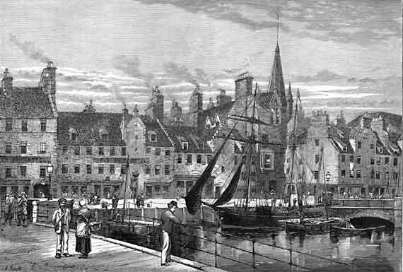 Engraving in 'Old & New Edinburgh' - Leith Shore