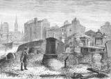 Engraving from 'Old & New Edinburgh'  -  Leith St Ninian's Churchyard