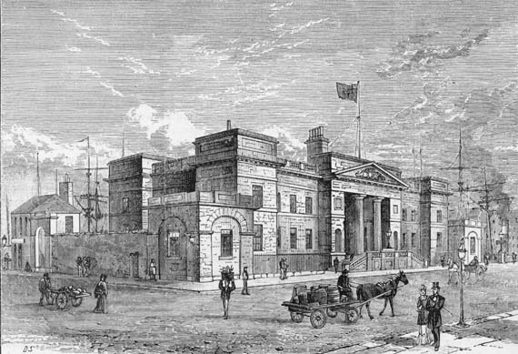 Engraving from 'Old & New Edinburgh'  -  Custom House, Leith