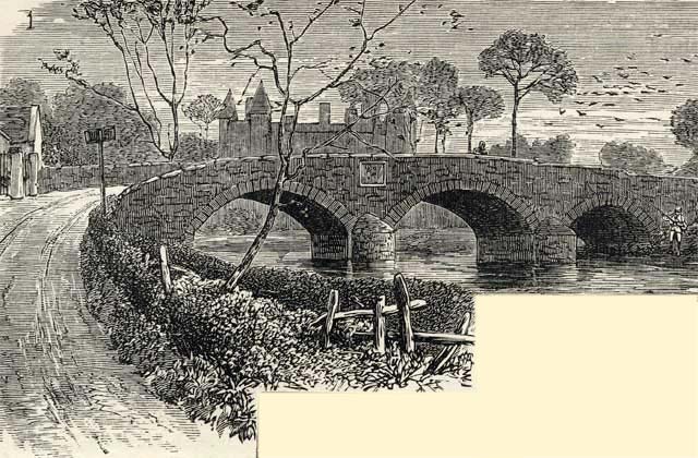 Engraving from Old & New Edinburgh - Old Saughton Bridge