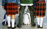 Edinburgh Festival Visitors 2003  -  kilts, flag and dog
