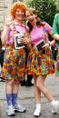 Performers in the Royal Mile, handing out leaflets for 'The Prime of Miss Jean Brodie'.