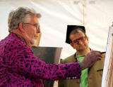 Rolf Harris at The Mound, Edinburgh  -  Recreating the Mona Lisa  -  28 August 2005