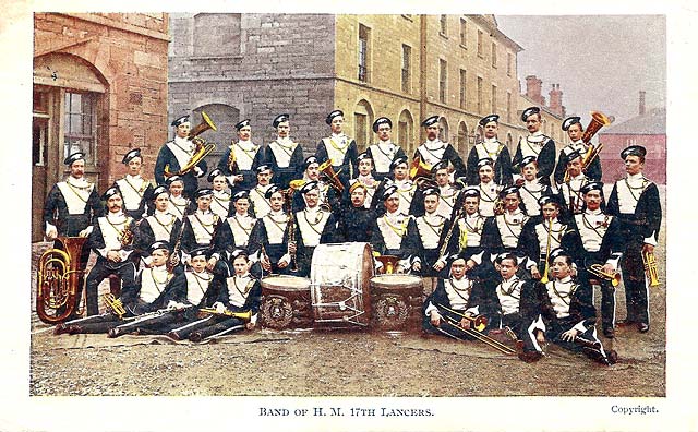 17th Lancers on Parade at Piershill Barracks  -  Inglis Postcard, Posted 1903