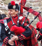 James Robertson, one of the pipers from The Black Kilts Pipe Band on their visit to Edinburgh, 2012