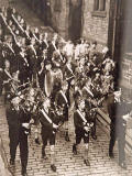 A photograph hanging on the staircase of the Leith Boys' Brigade Batallion HQ at The Pavilion, Ferry Road, Leith  -  Boys' Brigade Marching   -  Who?  When?  Where?