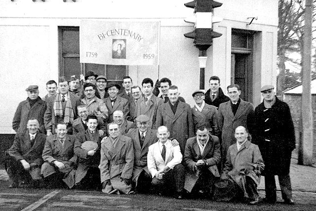 R&R Clark workers on their outing to the Burns Supper 1959
