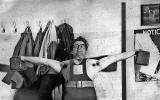 Derek Gillies at Dunedin Club doing the Crucifix with 56lb weights