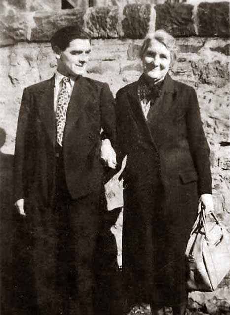 Ann Patterson and her son Jacob in the back yard of No 6 East Thomas Street