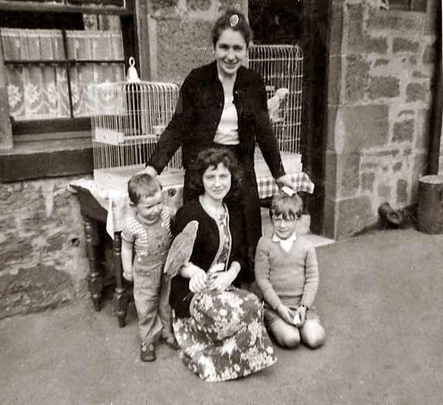 Ann Patterson and her son Jacob in the back yard of No 6 East Thomas Street