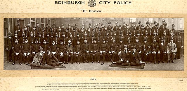 Edinburgh Police, 'D' Division, 1921 - Outside West End Police Station at Torphichen Street 