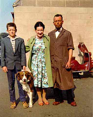 Three of the Henniker family amd their dog