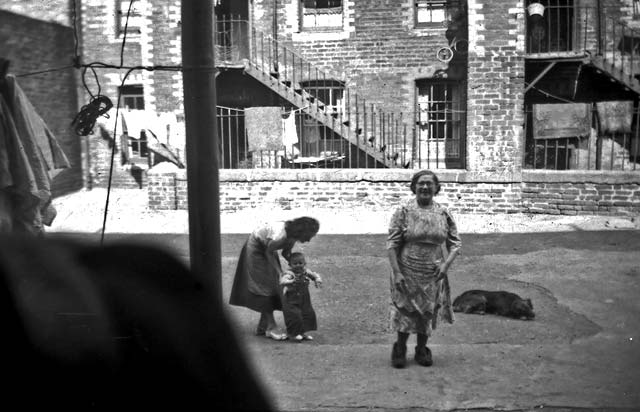 Mrs Finlayson and others at at Holyrood Square, Edinburgh - 1956