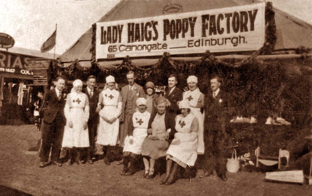 A Group of Nurses and Workers from Lady Haig's Poppy Factory, 65 Cnaongate, Edinburgh.  Where and when was this photo taken?