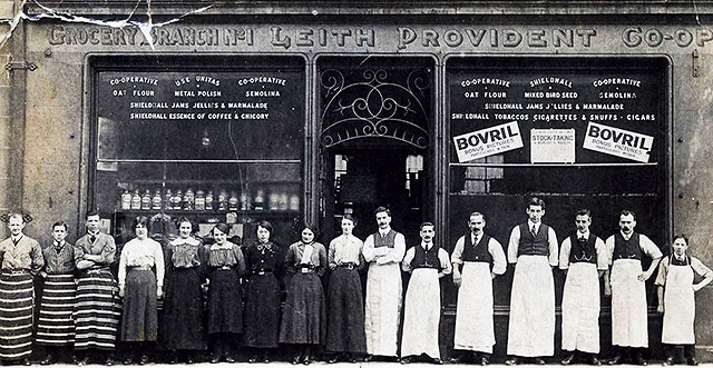 Workers at Leith Provident Co-op, Dalmeny Street, Leith