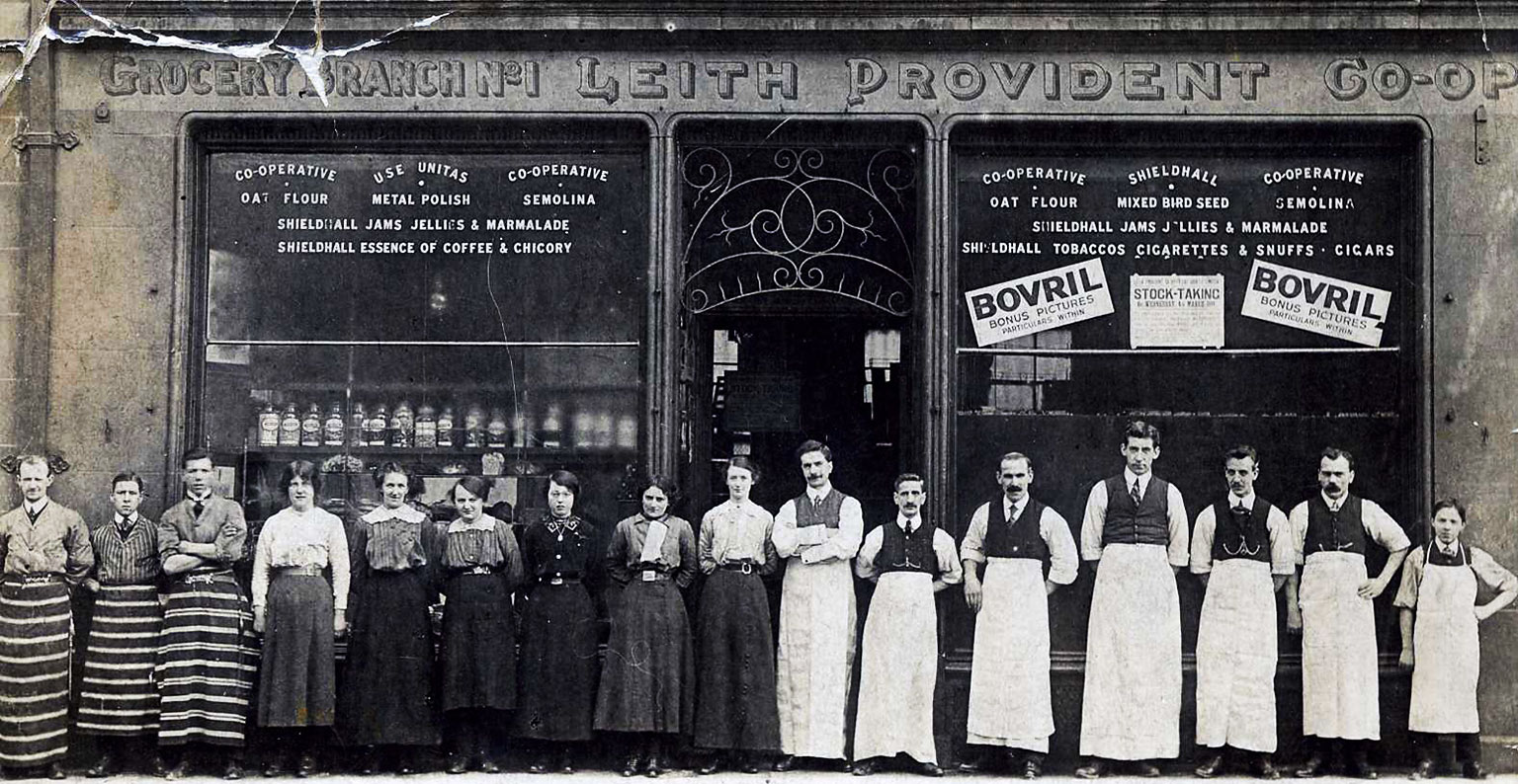Workers at Leith Provident Co-op, Dalmeny Street, Leith