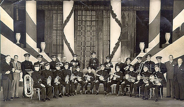 Leith Silver Band - probably on stage at Leith Town Hall in 1950s