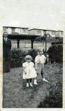 Two Children beside Longstone Road + Prefabs in Redhall Crescent in the background