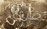 A group of Miners at Bo'ness  -  Photo possibly taken during the General Strike, 1926