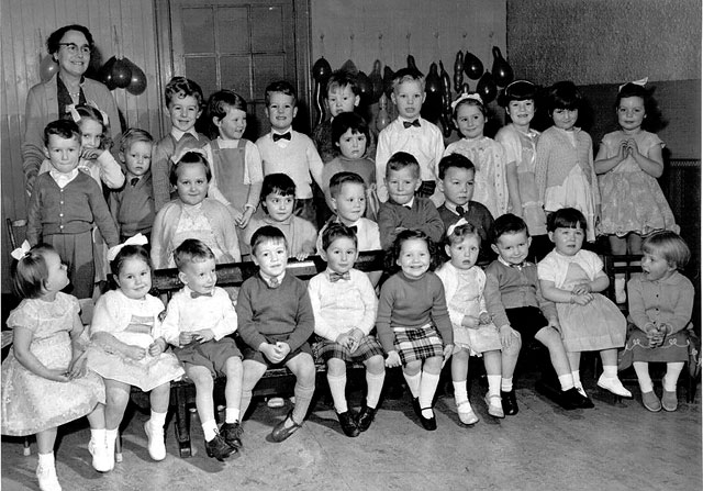 Children's Party at Mrs Guthrie's Toy School, Stockbridge, around 1960