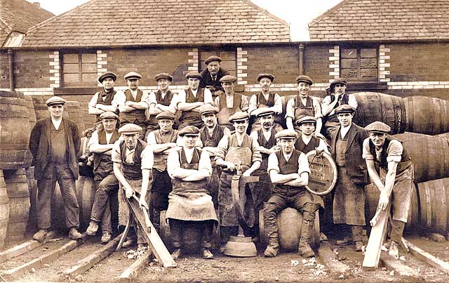 Workers at Murray's Cooperage, Craigmillar  -  Photo probably taken around early 1930s