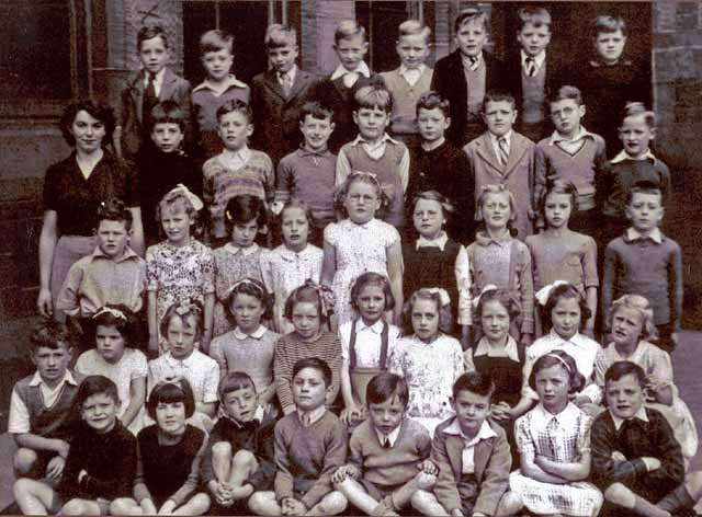 A group of barefoot children at Milton Street School, around 1895