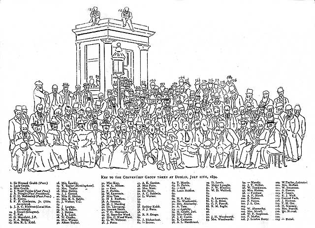 Key to photograph of delegates to the Photographic Convention of the United Kingdom held in Dublin in 1894
